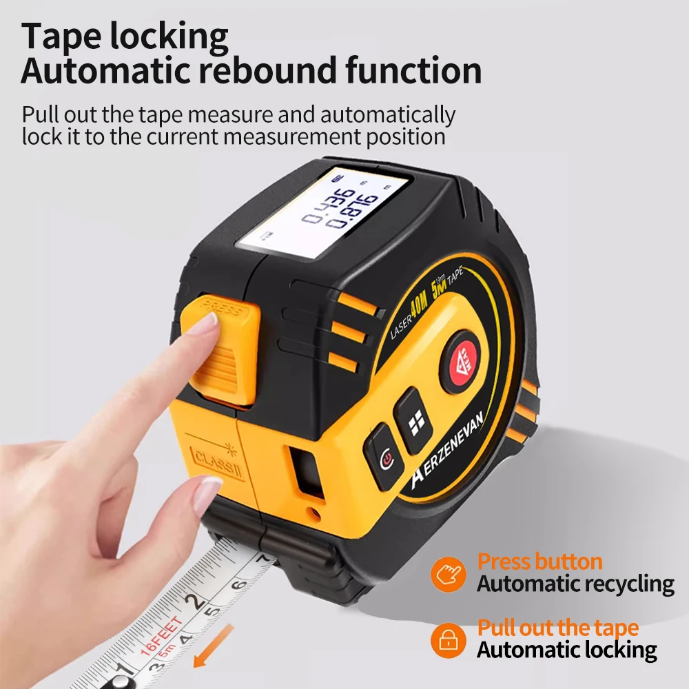 Industrial Laser Rangefinder - 80m Laser Tape Measure Tape Measure