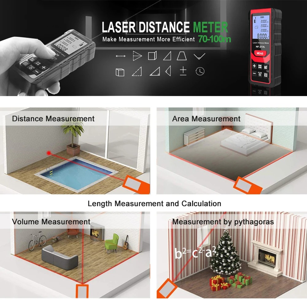 Noyafa NF-271 Laser Distance M - Industrial Laser Rangefinder recension och pris