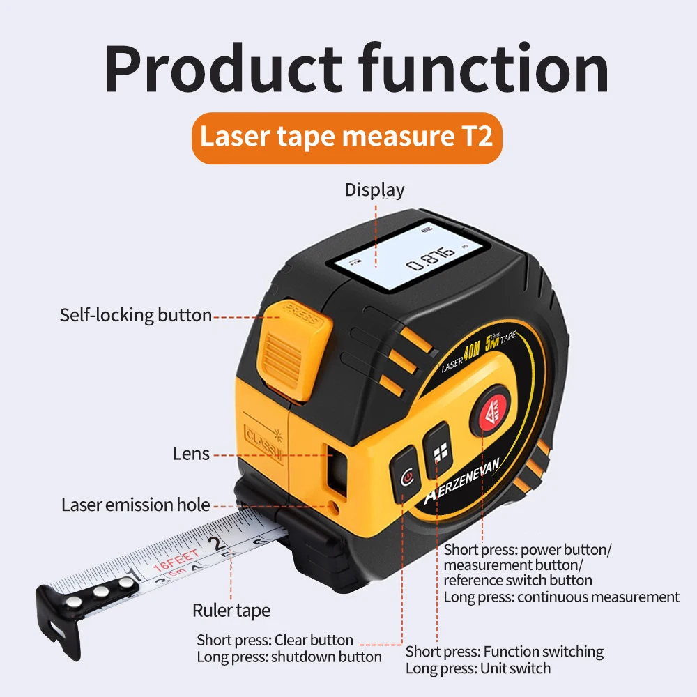 80m Laser Tape Measure Tape Me - Industrial Laser Rangefinder recension och pris
