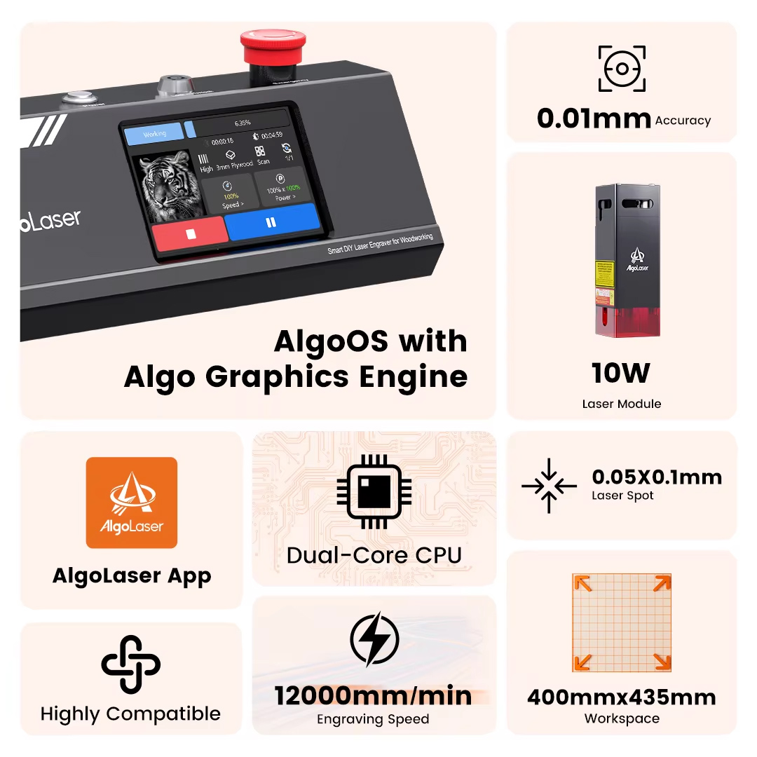 Algolaser DIY Table 40*43cm CN - Industrial Laser Etching Machine recension och pris